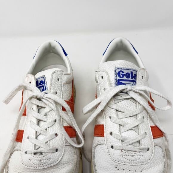 Gola Womens US 6 Grandslam Trident Sneaker White Hot Coral Marine Blue Lace Up - Picture 7 of 12